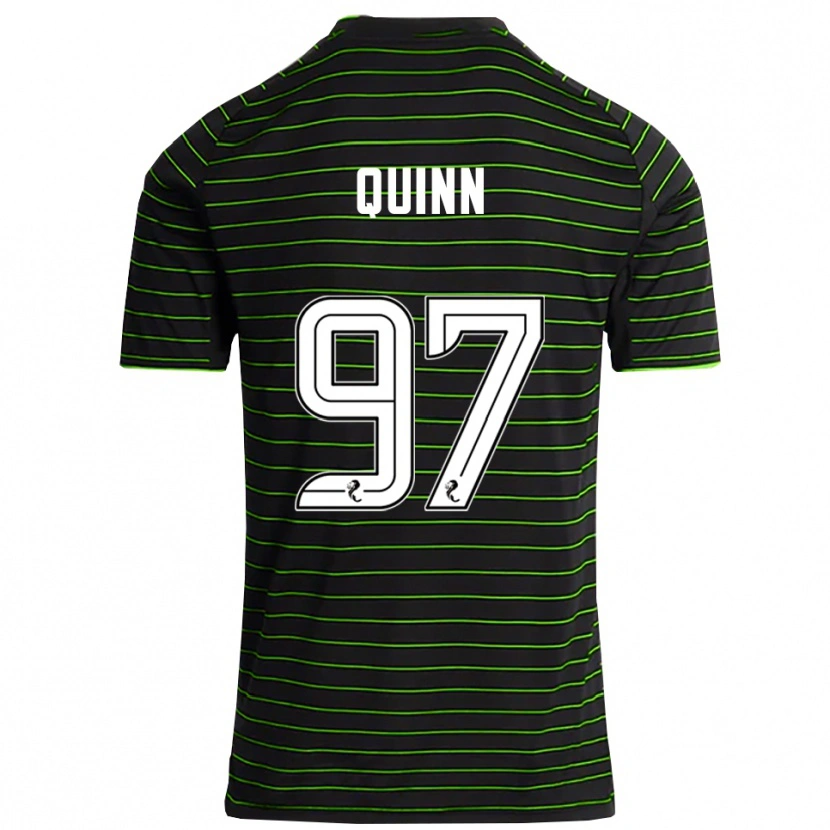 Danxen Børn Ben Quinn #97 Sort Grøn Udebane Spillertrøjer 2025/26 Trøje T-Shirt
