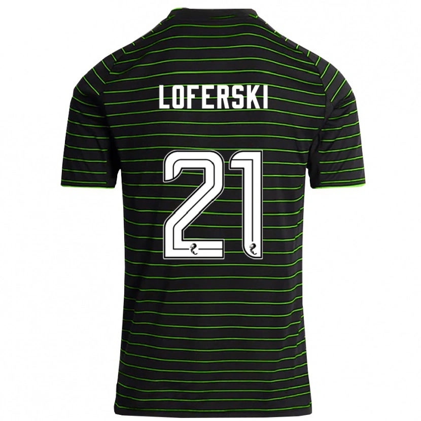 Danxen Børn Kit Loferski #21 Sort Grøn Udebane Spillertrøjer 2025/26 Trøje T-Shirt