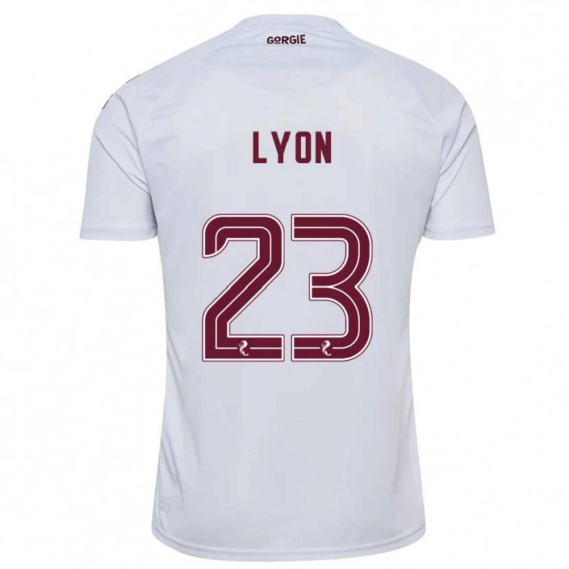 Danxen Børn Jack Lyon #23 Hvid Burgunder Udebane Spillertrøjer 2025/26 Trøje T-Shirt