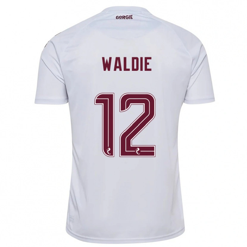 Danxen Børn Lizzie Waldie #12 Hvid Burgunder Udebane Spillertrøjer 2025/26 Trøje T-Shirt