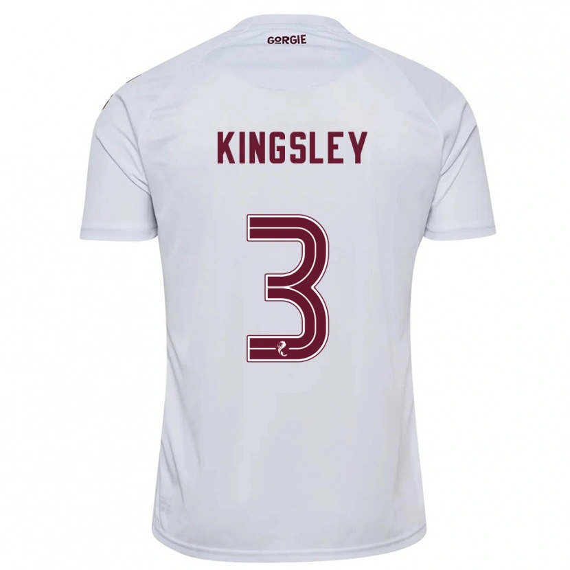 Danxen Børn Stephen Kingsley #3 Hvid Burgunder Udebane Spillertrøjer 2025/26 Trøje T-Shirt