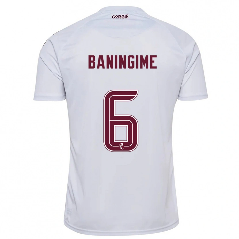 Danxen Børn Beni Baningime #6 Hvid Burgunder Udebane Spillertrøjer 2025/26 Trøje T-Shirt