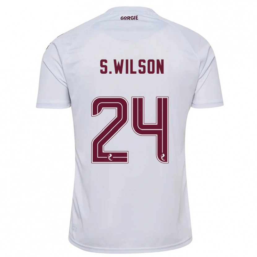 Danxen Børn Stanley Wilson #24 Hvid Burgunder Udebane Spillertrøjer 2025/26 Trøje T-Shirt