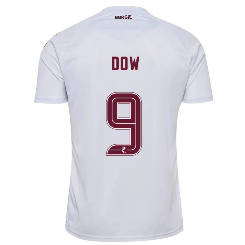 Danxen Børn Connor Dow #9 Hvid Burgunder Udebane Spillertrøjer 2025/26 Trøje T-Shirt