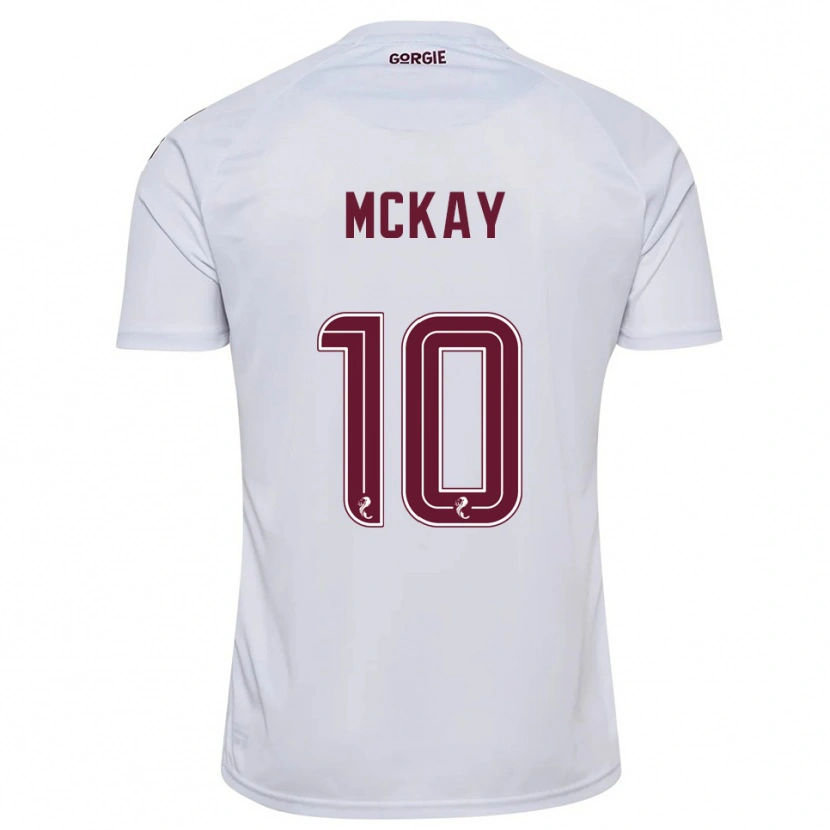 Danxen Børn Barrie Mckay #10 Hvid Burgunder Udebane Spillertrøjer 2025/26 Trøje T-Shirt