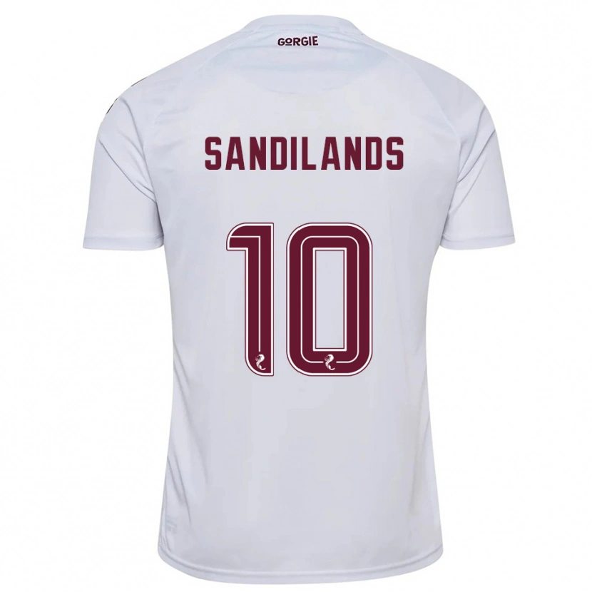 Danxen Børn Callum Sandilands #10 Hvid Burgunder Udebane Spillertrøjer 2025/26 Trøje T-Shirt
