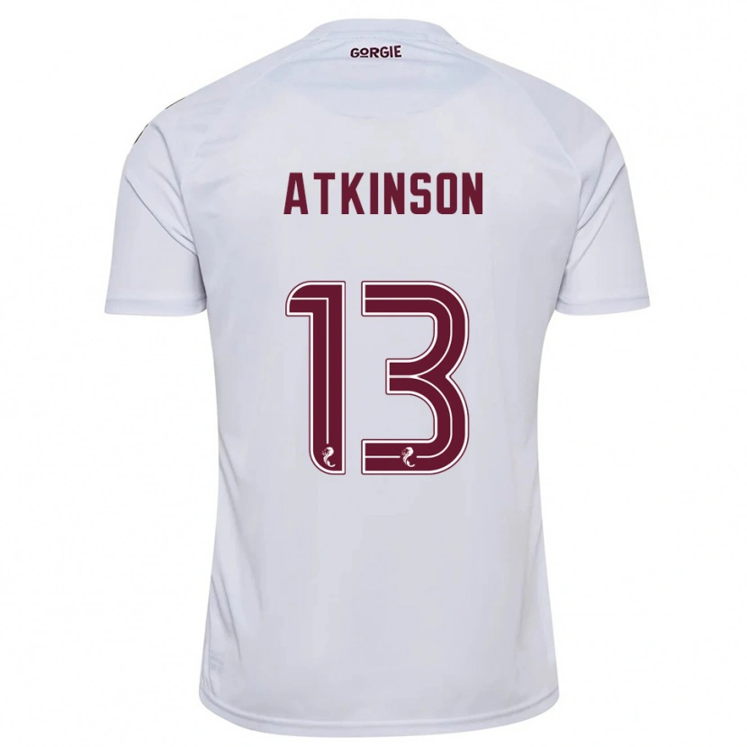 Danxen Børn Nathaniel Atkinson #13 Hvid Burgunder Udebane Spillertrøjer 2025/26 Trøje T-Shirt