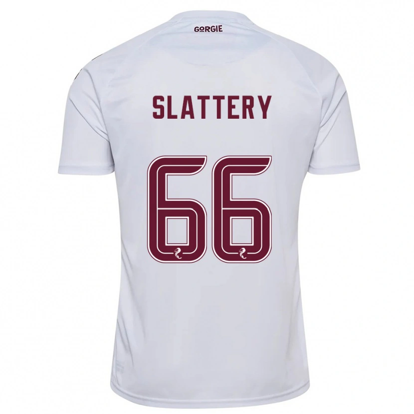 Danxen Børn Jenna Slattery #66 Hvid Burgunder Udebane Spillertrøjer 2025/26 Trøje T-Shirt