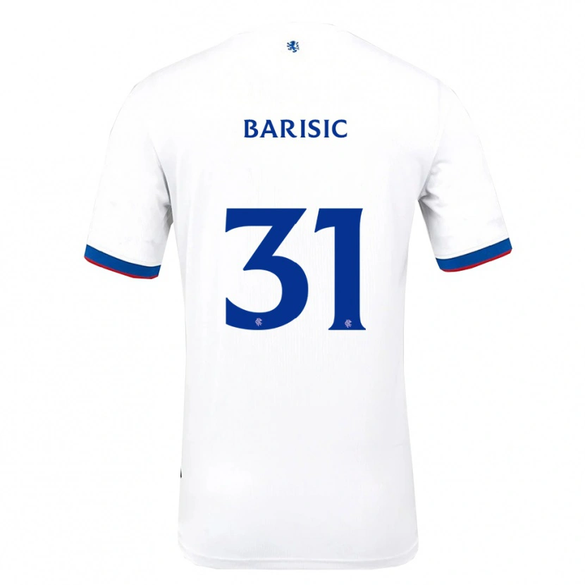 Danxen Børn Borna Barisic #31 Hvid Rød Blå Udebane Spillertrøjer 2025/26 Trøje T-Shirt