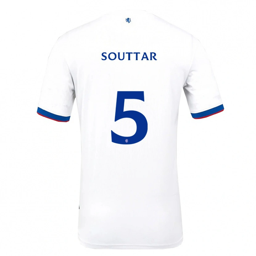 Danxen Børn John Souttar #5 Hvid Rød Blå Udebane Spillertrøjer 2025/26 Trøje T-Shirt