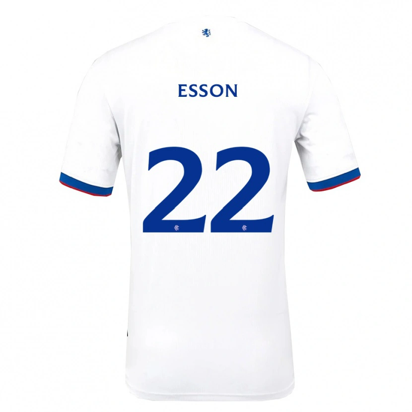 Danxen Børn Victoria Esson #22 Hvid Rød Blå Udebane Spillertrøjer 2025/26 Trøje T-Shirt