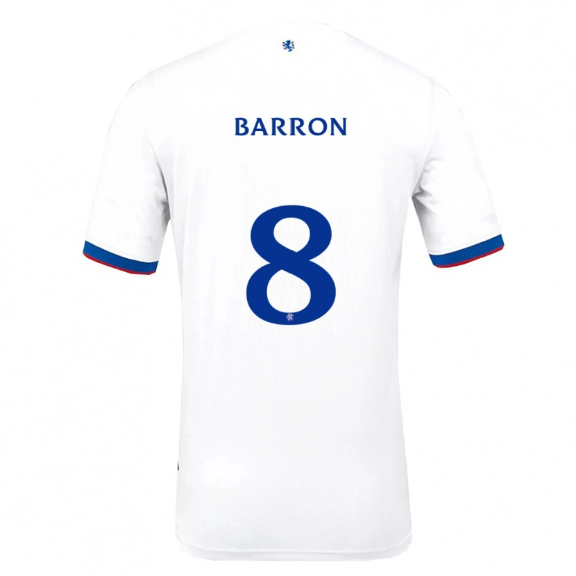 Danxen Børn Connor Barron #8 Hvid Rød Blå Udebane Spillertrøjer 2025/26 Trøje T-Shirt