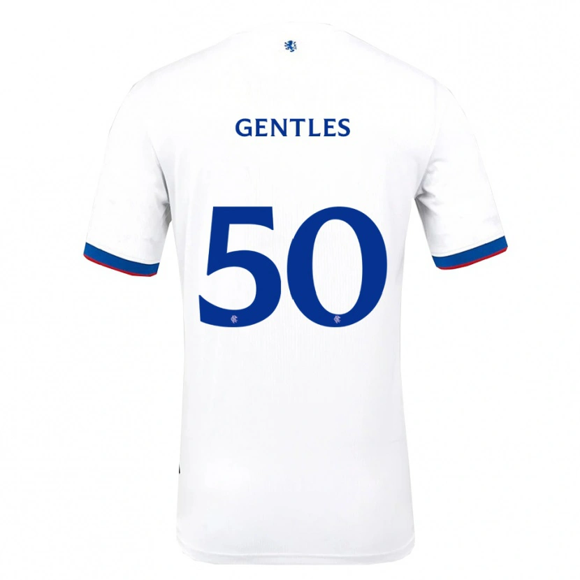 Danxen Børn Josh Gentles #50 Hvid Rød Blå Udebane Spillertrøjer 2025/26 Trøje T-Shirt