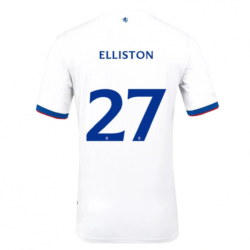 Danxen Børn Maddie Elliston #27 Hvid Rød Blå Udebane Spillertrøjer 2025/26 Trøje T-Shirt