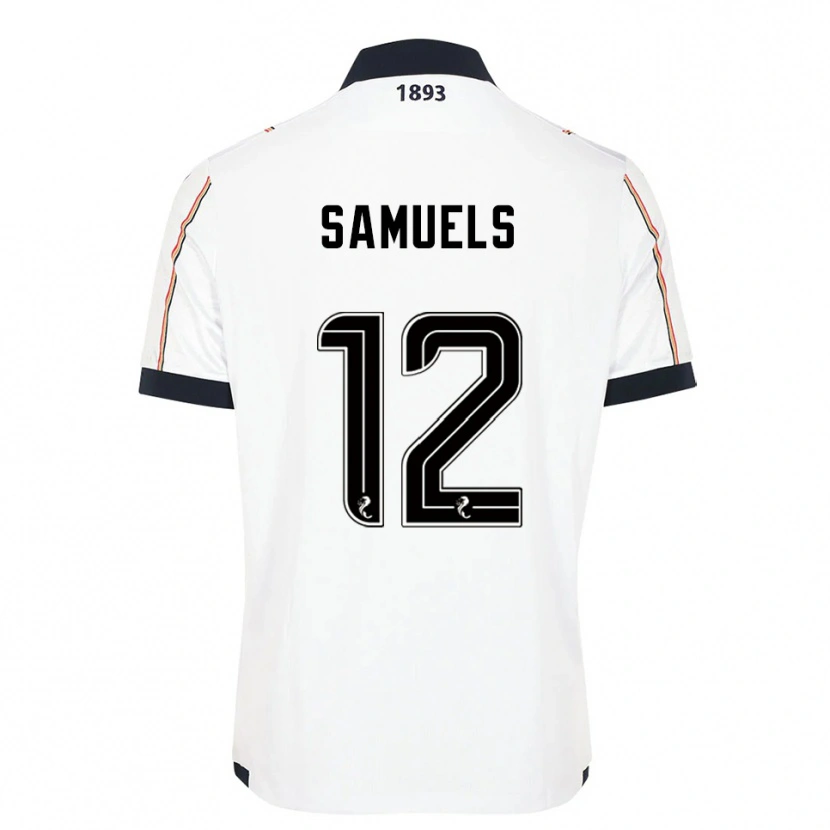 Danxen Børn Imari Samuels #12 Hvid Marineblå Rød Udebane Spillertrøjer 2025/26 Trøje T-Shirt
