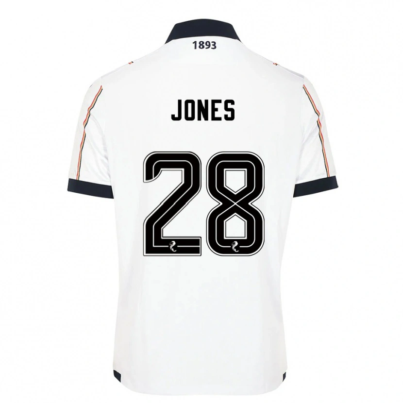 Danxen Børn Callum Jones #28 Hvid Marineblå Rød Udebane Spillertrøjer 2025/26 Trøje T-Shirt