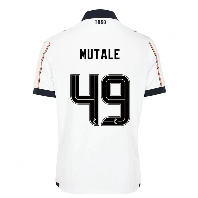 Danxen Børn Euan Mutale #49 Hvid Marineblå Rød Udebane Spillertrøjer 2025/26 Trøje T-Shirt