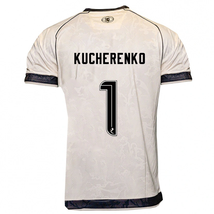 Danxen Børn Yevgeniy Kucherenko #1 Hvid Sort Udebane Spillertrøjer 2025/26 Trøje T-Shirt