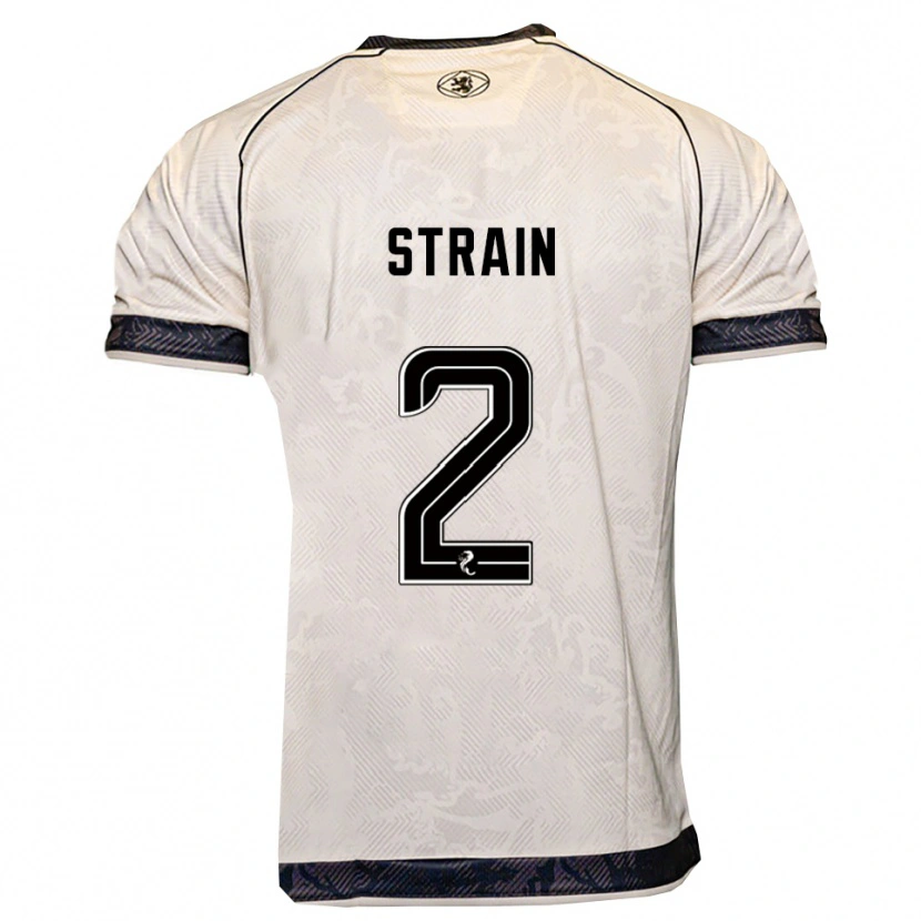 Danxen Børn Ryan Strain #2 Hvid Sort Udebane Spillertrøjer 2025/26 Trøje T-Shirt