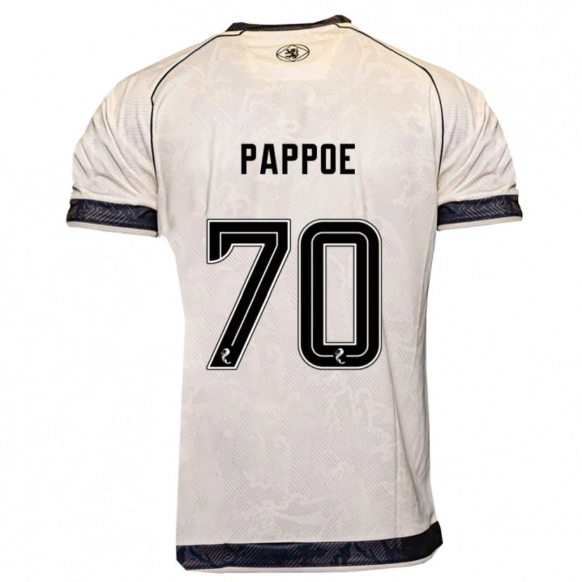 Danxen Børn Isaac Pappoe #70 Hvid Sort Udebane Spillertrøjer 2025/26 Trøje T-Shirt