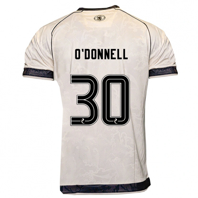Danxen Børn Lewis O'donnell #30 Hvid Sort Udebane Spillertrøjer 2025/26 Trøje T-Shirt