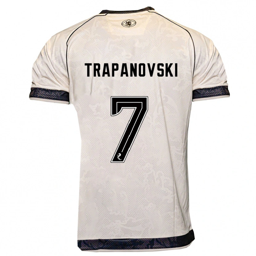 Danxen Børn Kristijan Trapanovski #7 Hvid Sort Udebane Spillertrøjer 2025/26 Trøje T-Shirt