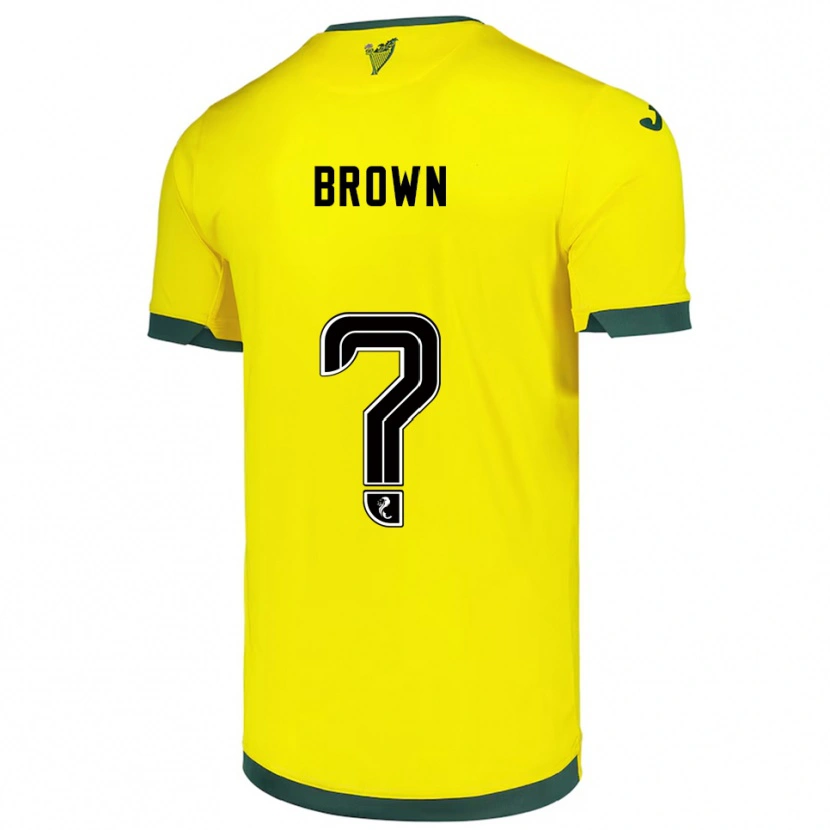 Danxen Børn Fraser Brown #0 Gul Grøn Udebane Spillertrøjer 2025/26 Trøje T-Shirt