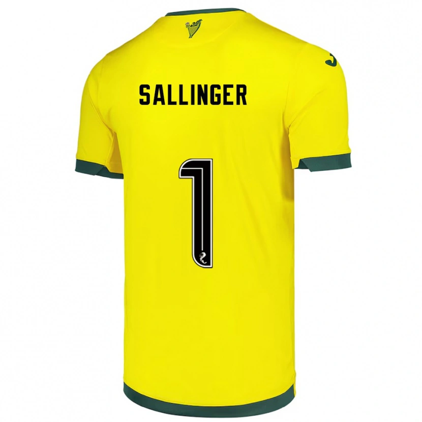 Danxen Børn Raphael Sallinger #1 Gul Grøn Udebane Spillertrøjer 2025/26 Trøje T-Shirt