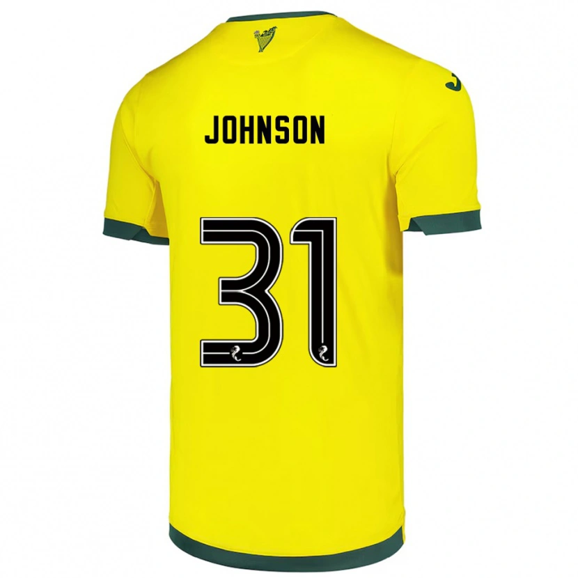 Danxen Børn Murray Johnson #31 Gul Grøn Udebane Spillertrøjer 2025/26 Trøje T-Shirt