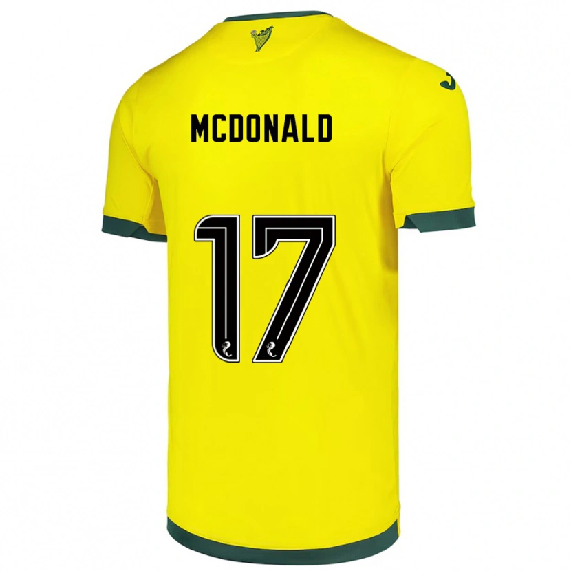 Danxen Børn Josh Mcdonald #17 Gul Grøn Udebane Spillertrøjer 2025/26 Trøje T-Shirt