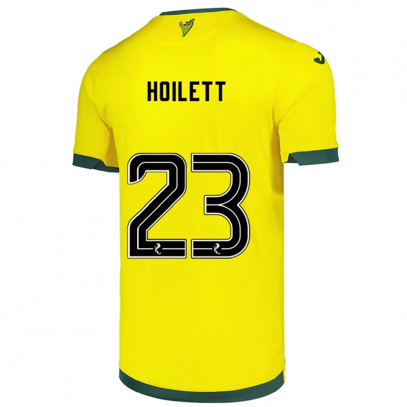 Danxen Børn Junior Hoilett #23 Gul Grøn Udebane Spillertrøjer 2025/26 Trøje T-Shirt