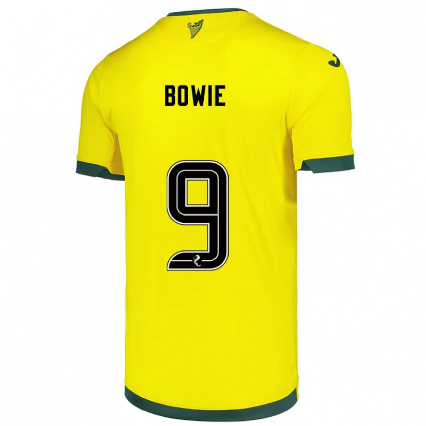 Danxen Børn Kieron Bowie #9 Gul Grøn Udebane Spillertrøjer 2025/26 Trøje T-Shirt