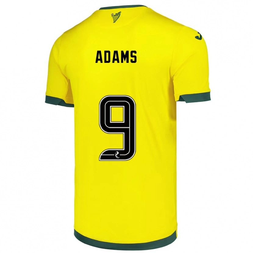 Danxen Børn Eilidh Adams #9 Gul Grøn Udebane Spillertrøjer 2025/26 Trøje T-Shirt