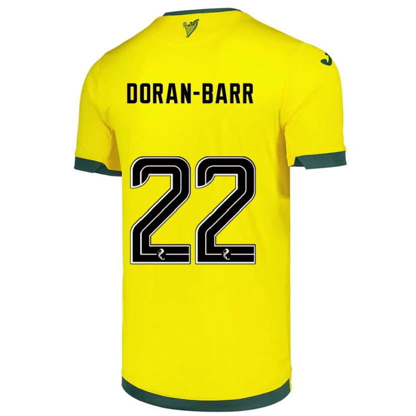 Danxen Børn Lauren Doran-Barr #22 Gul Grøn Udebane Spillertrøjer 2025/26 Trøje T-Shirt