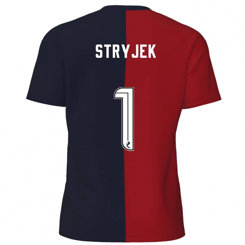 Danxen Børn Maksymilian Stryjek #1 Rød Marineblå Udebane Spillertrøjer 2025/26 Trøje T-Shirt
