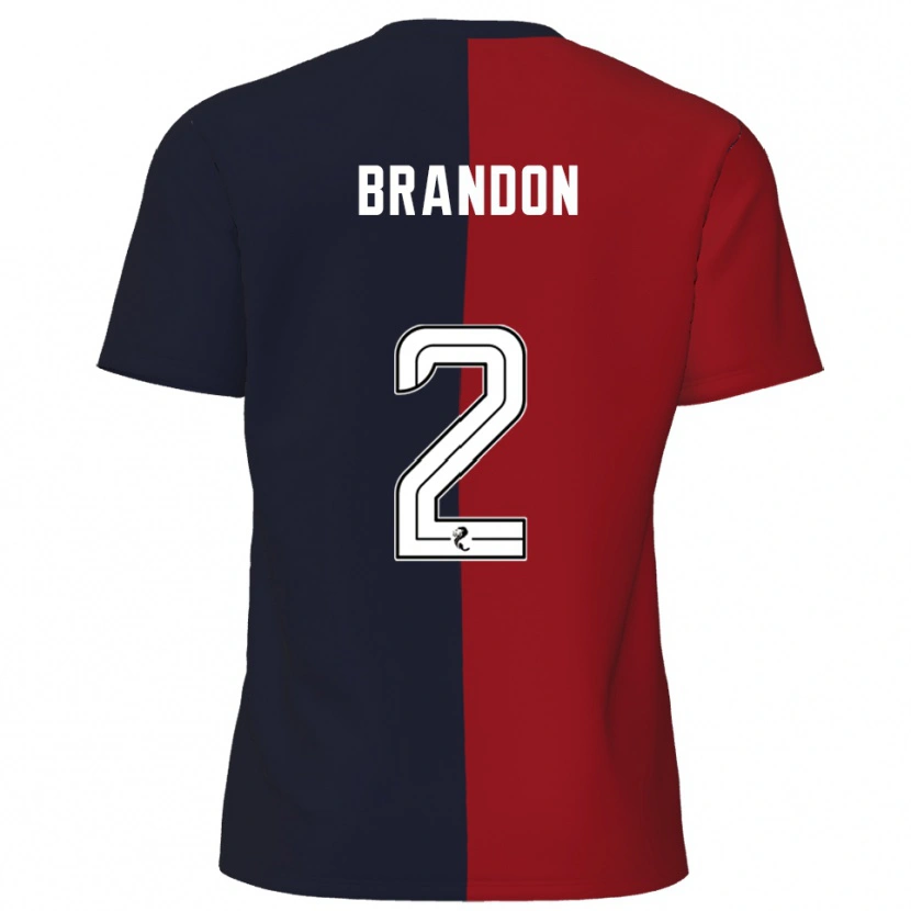 Danxen Børn Jamie Brandon #2 Rød Marineblå Udebane Spillertrøjer 2025/26 Trøje T-Shirt