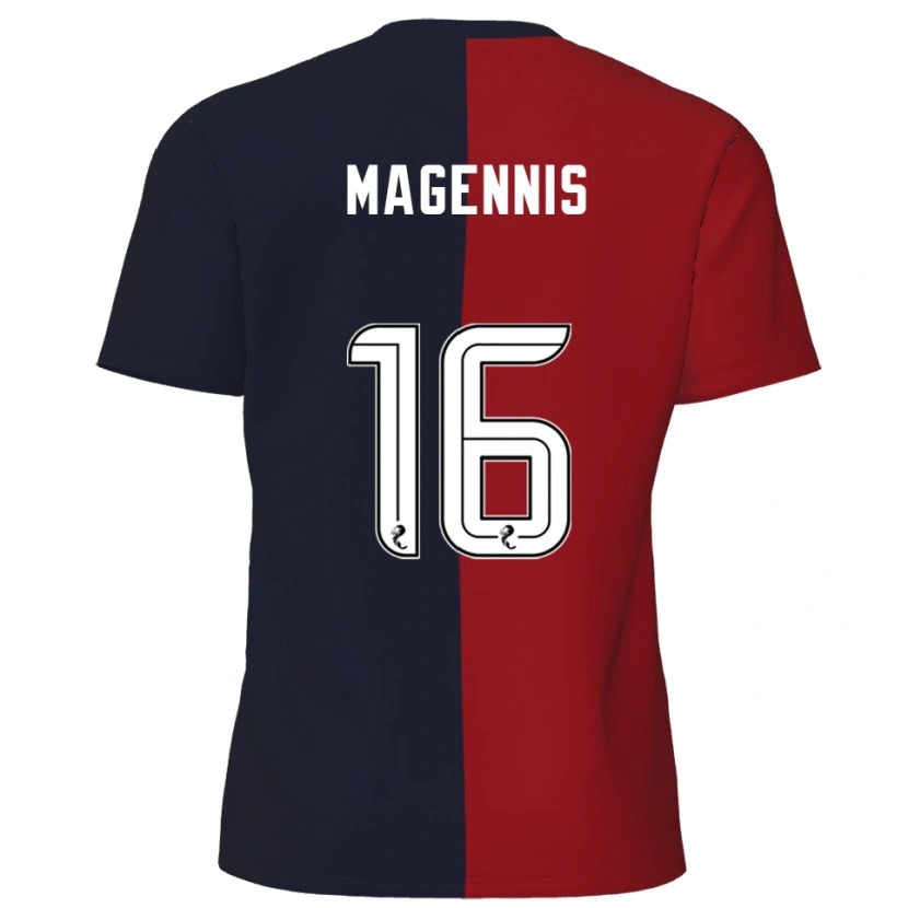 Danxen Børn Kyle Magennis #16 Rød Marineblå Udebane Spillertrøjer 2025/26 Trøje T-Shirt