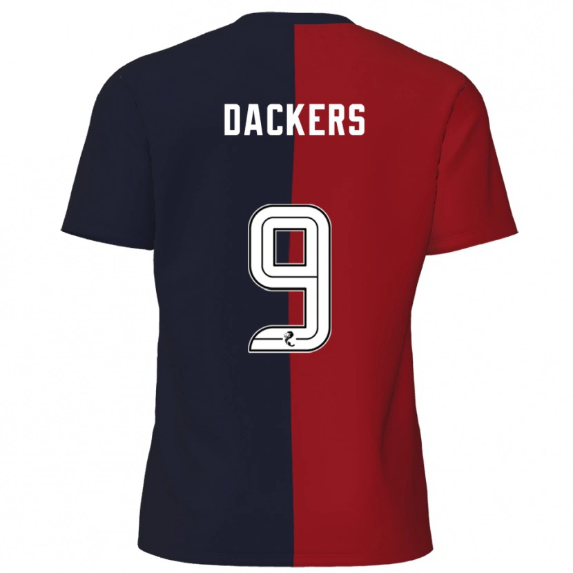 Danxen Børn Marcus Dackers #9 Rød Marineblå Udebane Spillertrøjer 2025/26 Trøje T-Shirt