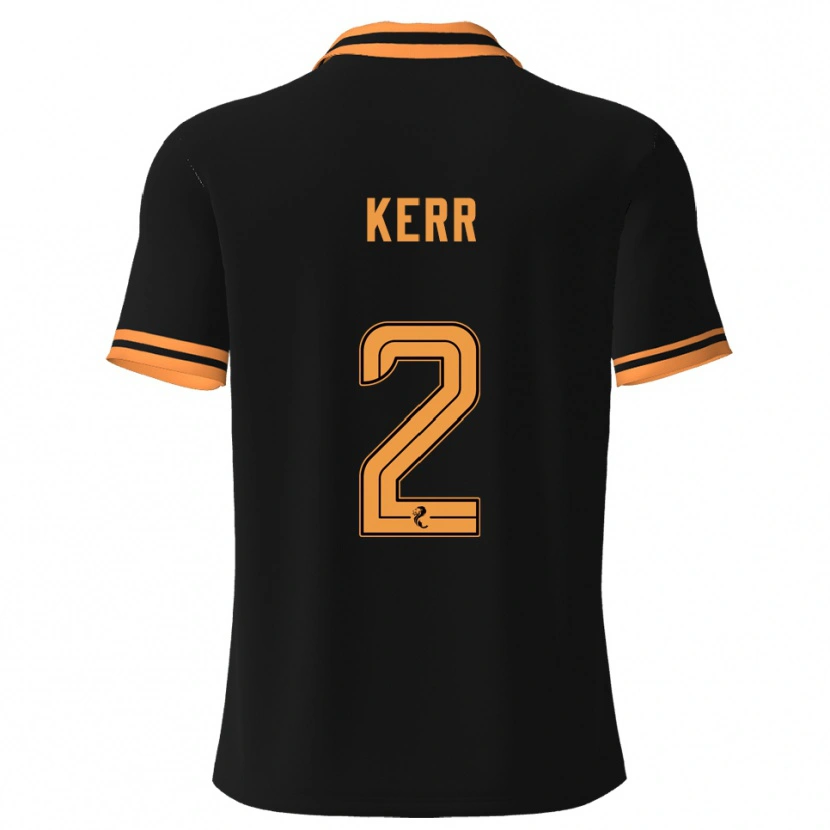 Danxen Børn Cammy Kerr #2 Sort Gul Udebane Spillertrøjer 2025/26 Trøje T-Shirt