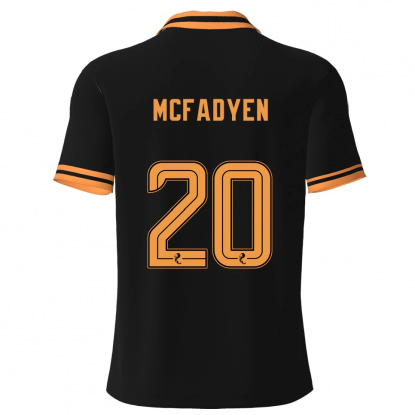 Danxen Børn Emma Mcfadyen #20 Sort Gul Udebane Spillertrøjer 2025/26 Trøje T-Shirt