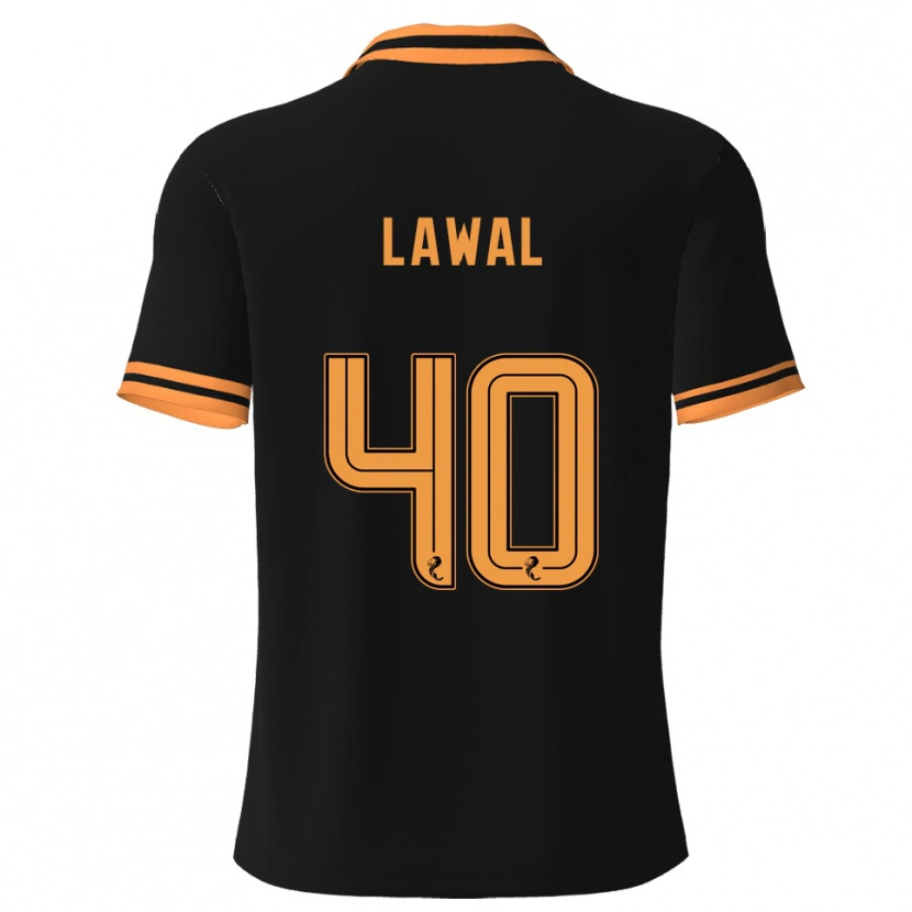 Danxen Børn Samson Lawal #40 Sort Gul Udebane Spillertrøjer 2025/26 Trøje T-Shirt