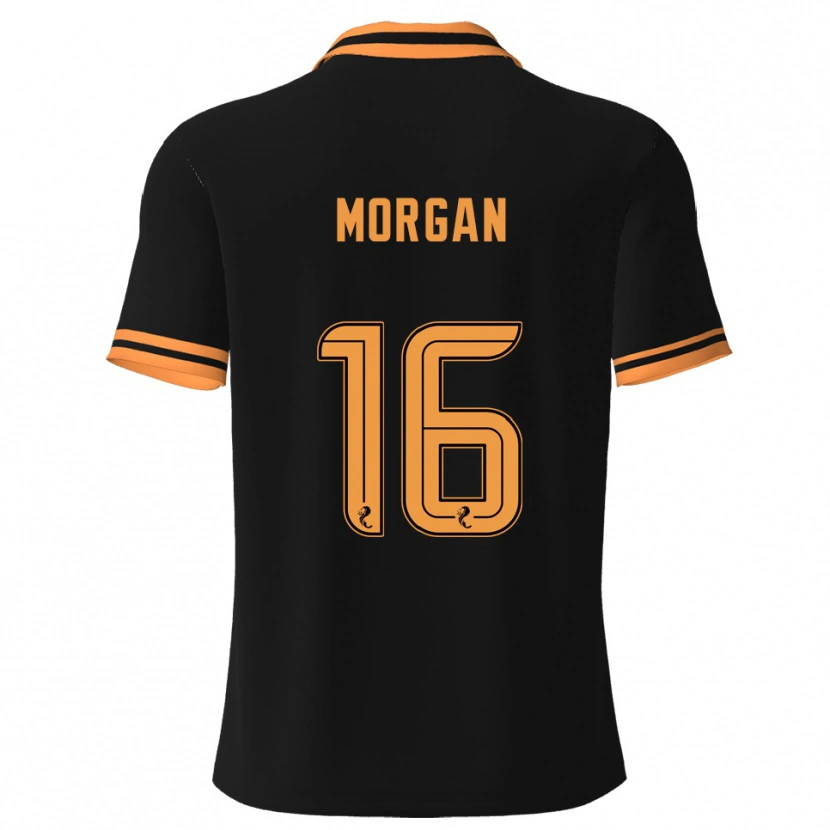 Danxen Børn Briony Morgan #16 Sort Gul Udebane Spillertrøjer 2025/26 Trøje T-Shirt