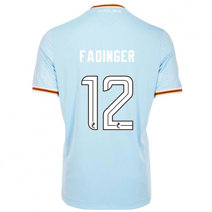Danxen Børn Lukas Fadinger #12 Lyseblå Udebane Spillertrøjer 2025/26 Trøje T-Shirt