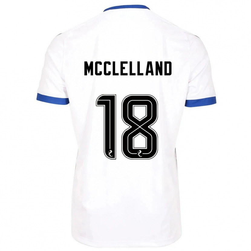 Danxen Børn Sam Mcclelland #18 Hvid Blå Udebane Spillertrøjer 2025/26 Trøje T-Shirt