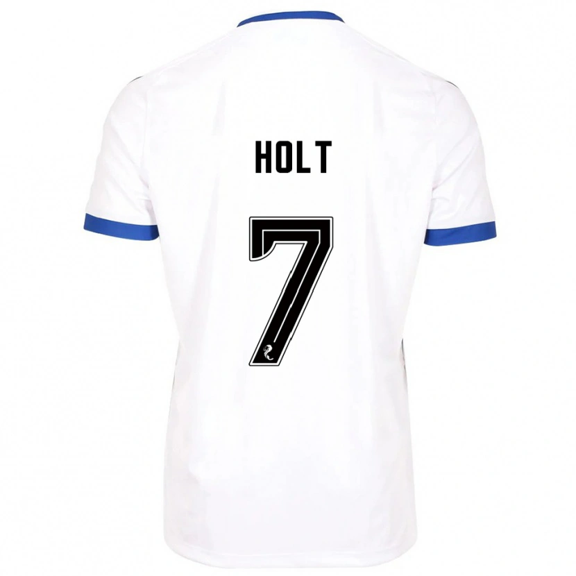 Danxen Børn Jason Holt #7 Hvid Blå Udebane Spillertrøjer 2025/26 Trøje T-Shirt