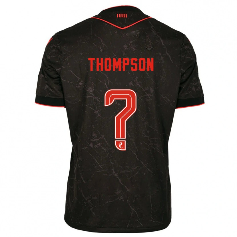 Danxen Børn Struan Thompson #0 Sort Rød Udebane Spillertrøjer 2025/26 Trøje T-Shirt