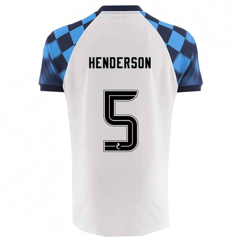 Danxen Børn Liam Henderson #5 Hvid Lyseblå Udebane Spillertrøjer 2025/26 Trøje T-Shirt