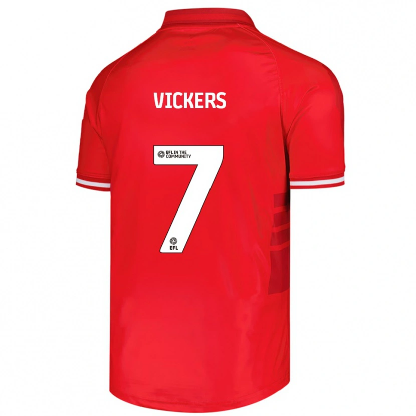 Danxen Mænd Caylan Vickers #7 Rød Hvid Hjemmebane Spillertrøjer 2025/26 Trøje T-Shirt