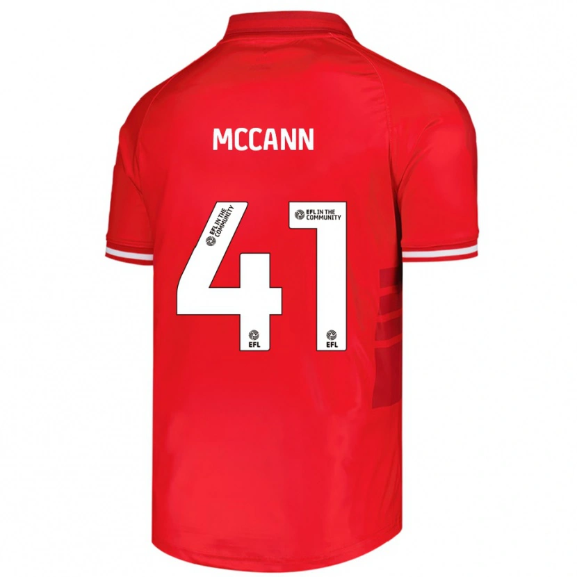 Danxen Mænd Bayley Mccann #41 Rød Hvid Hjemmebane Spillertrøjer 2025/26 Trøje T-Shirt