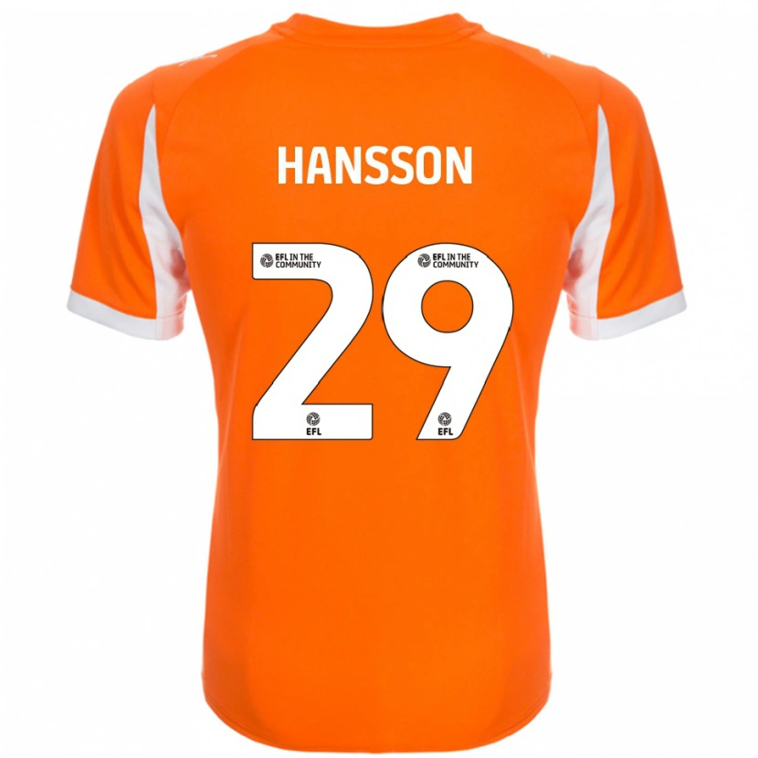 Danxen Mænd Emil Hansson #29 Orange Hvid Hjemmebane Spillertrøjer 2025/26 Trøje T-Shirt